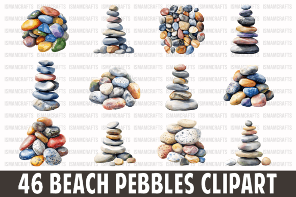 Beach Pebbles Watercolor Clipart Bundle: A Versatile Resource for Creative Projects