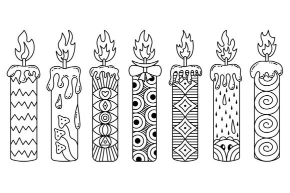 Black Line Psychedelic Candle Set