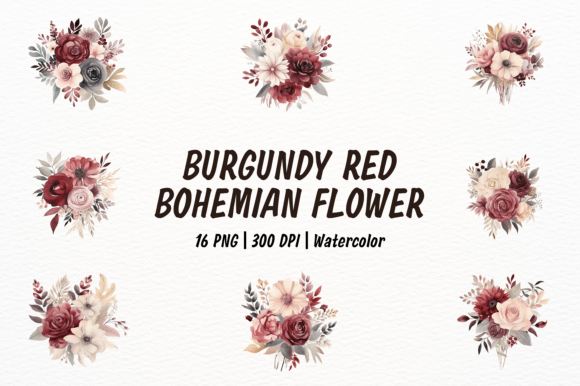 Burgundy Red Watercolor Bohemian Flower: Elevating Your Creative Projects