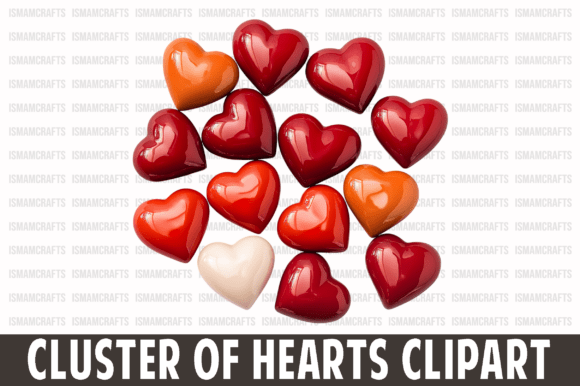 Cluster of Hearts Clipart PNG: Design Essentials