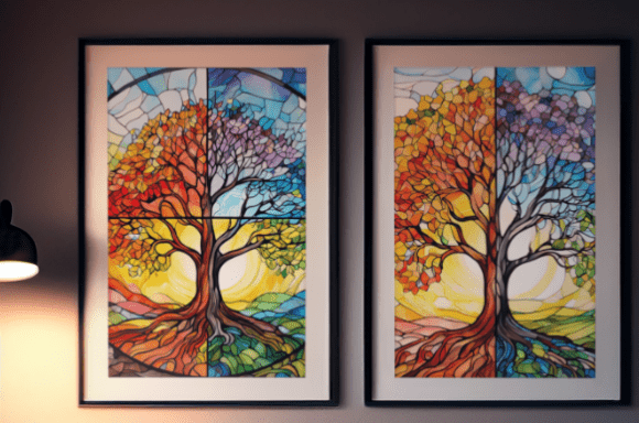 Colorful Tree of Life Stained Glass Art: Bringing Vibrancy and Unity to Your Space