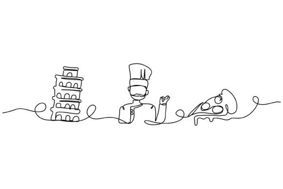 Continuous Line Design of Chef Cook: The Art of Minimalist Culinary Illustration