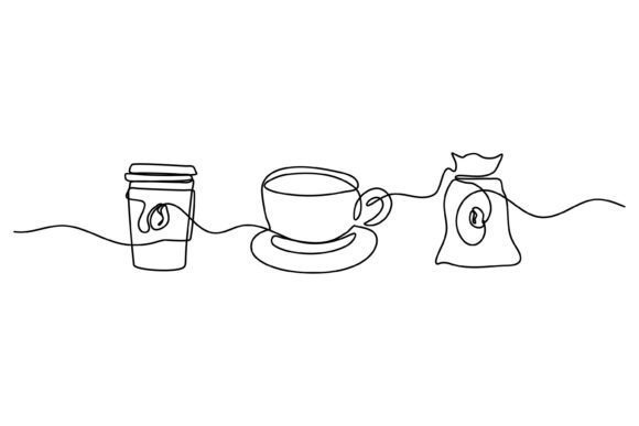 Continuous Line Design of Coffee Drink