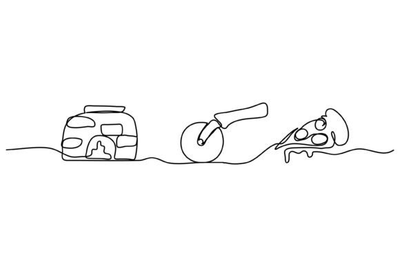 Continuous Line Design of Pizza: A Visual Guide
