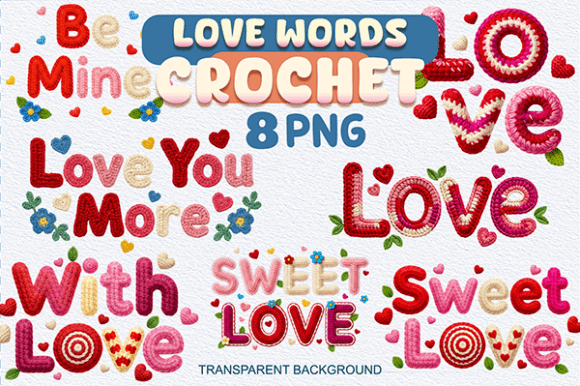 Crochet Love Valentines Day PNG Bundle: Elevating Your Craft with Cozy Textures