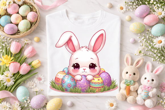 Cute White Easter Bunny PNG Design