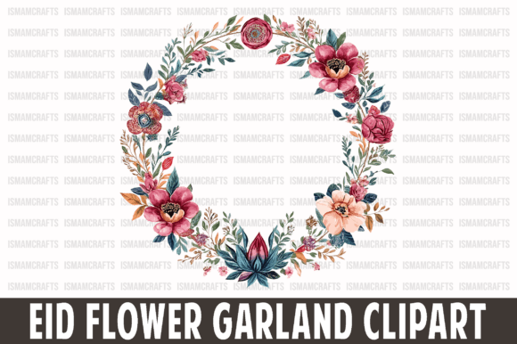 Eid Flower Garland Clipart PNG for Creative Projects