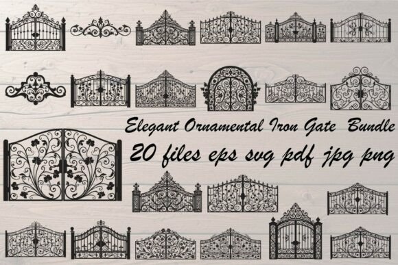 Elegant Ornamental Iron Gate Bundle