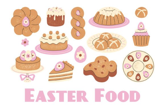 Elevating Easter Design with Hand-Drawn Bakery Illustrations