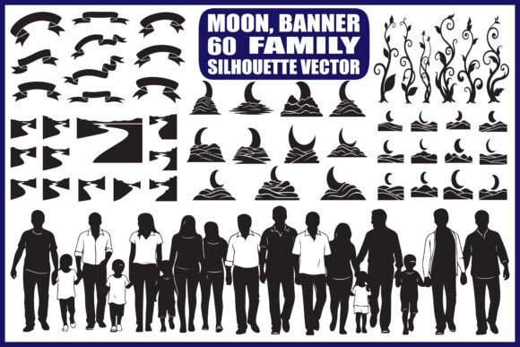 Evaluating the Moon Banner Family Silhouette SVG Bundle for Creative Projects