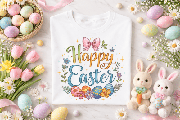 Floral Happy Easter Bunny PNG: Elevating Your Spring Designs with Coquette Preppy Aesthetics