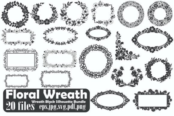 Floral Wreath Frame Black Silhouette B: A Practical Guide to Elegant Design Assets