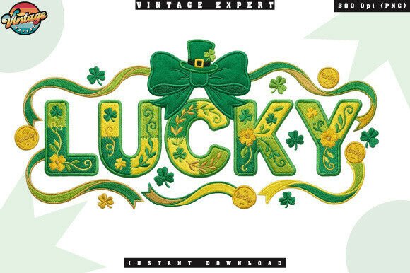Green Lucky Crochet Yarn Shamrock PNG Design