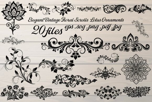 Lotus Ornaments Vector Set: Elevating Design with Timeless Elegance