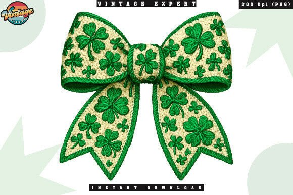 Lucky Bow Shamrocks Crochet Yarn PNG Evaluation