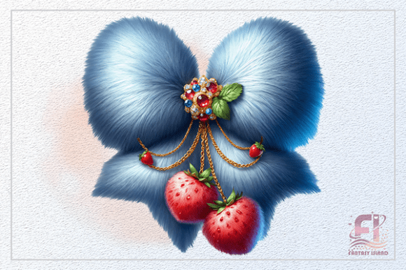 Luxurious Blue Fur Bow Coquette PNG: A Detailed Asset Evaluation