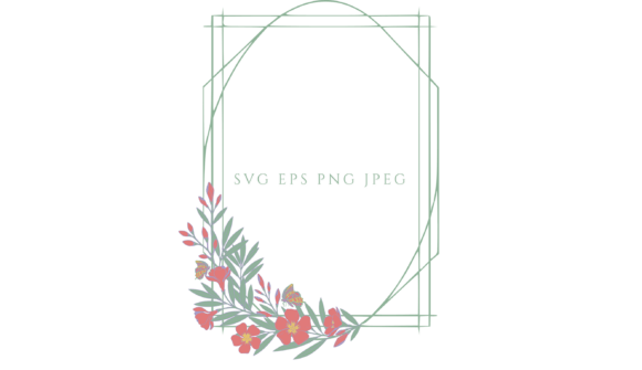 Oleander Floral Frame with Butterflies: A Study in Restrained Elegance