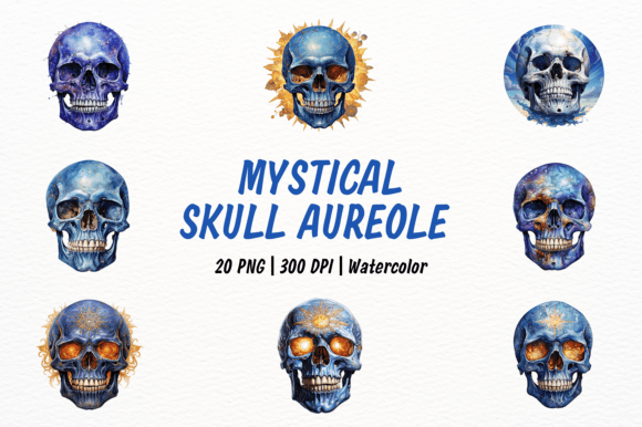 Realistic Mystical Skull and Aureole Art