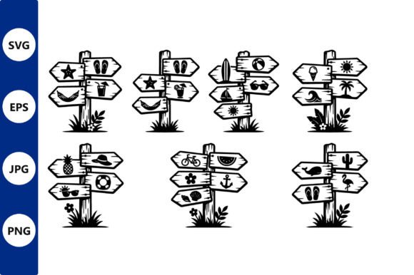 Signpost Icons in Black and White Vector: A Versatile Toolkit for Creative Projects