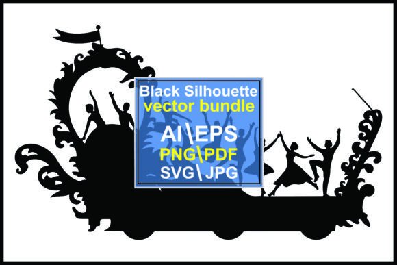 Silhouette of Dancers in Ornate Frame