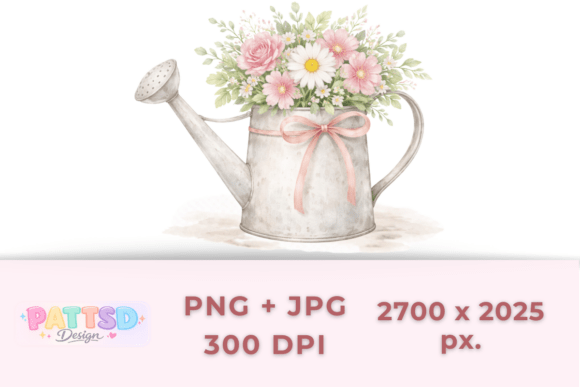 Soft Watercolor Watering Can Illustration