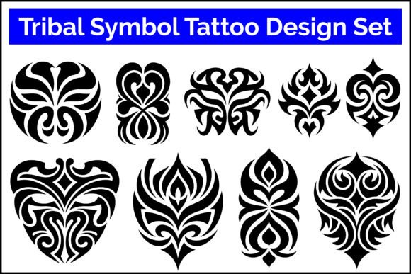 Tribal Symbol Tattoo Design Set: Bold Vector Art