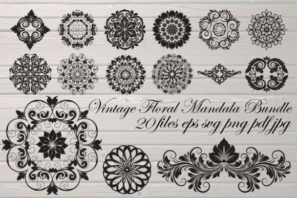 Vintage Floral Mandala Vector Bundle