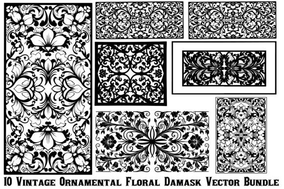 Vintage Ornamental Floral Damask Vector