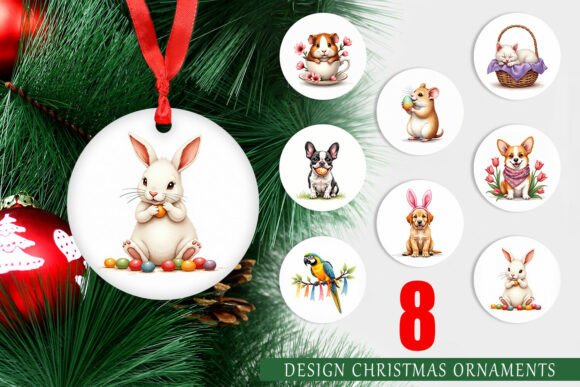 Watercolor Easter Pet Ornament Design