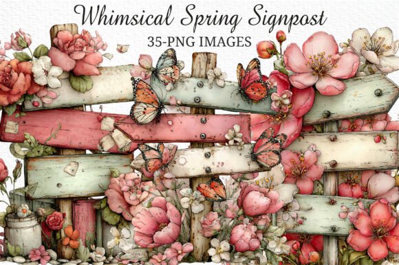 Whimsical Spring Signpost Clipart Png: A Creative Guide for Seasonal Design